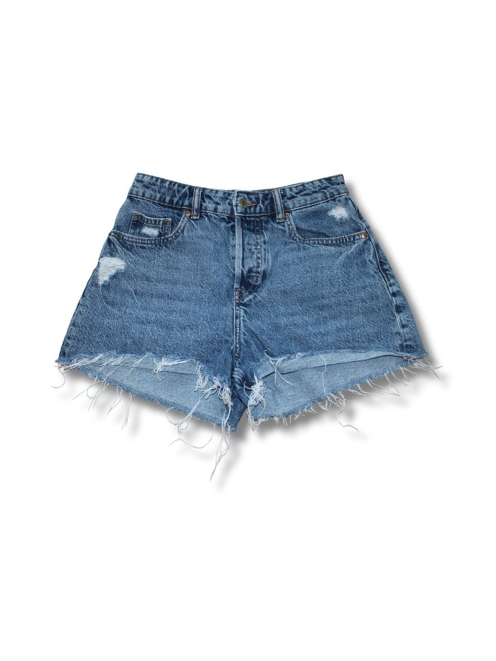 H&M Light Blue Distressed Denim Cutoff Shorts